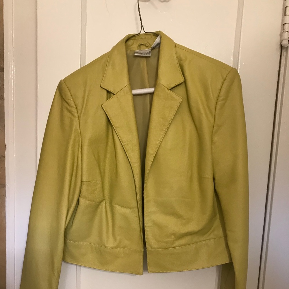 Green leather jacket - Picture 2 of 2